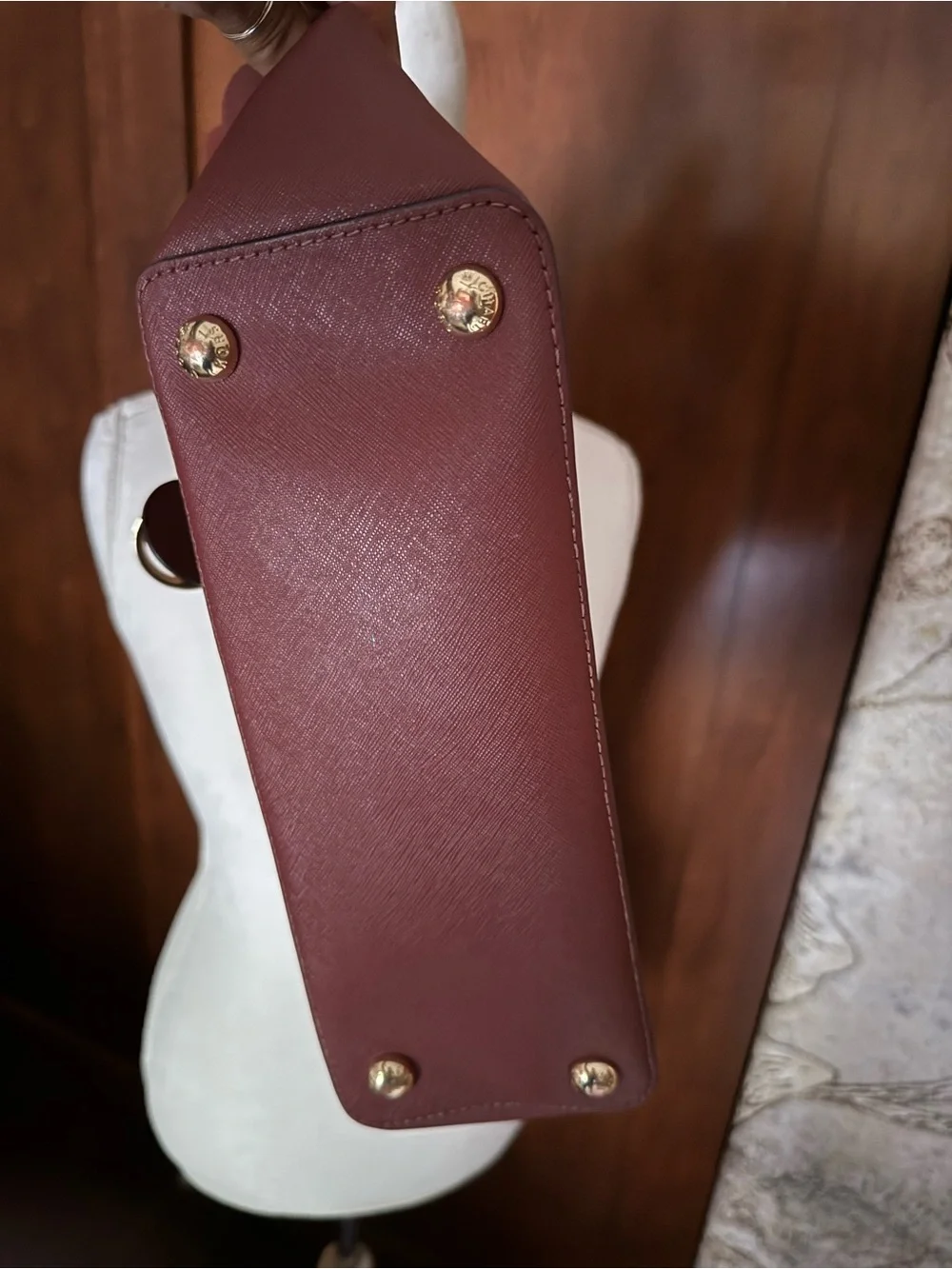 ⚜️👜MICHAEL KORS CHARLOTTE SAFFIANO BURGUNDY LEATHER TOTE BAG 👜⚜️